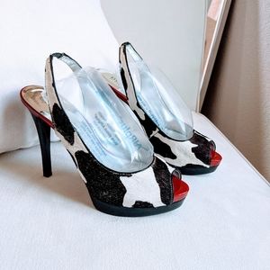 Guess by Marciano Open Toe Slingback Platform Cow